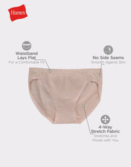 Hanes Women's Super Stretch Microfiber Bikini Underwear, Comfort Flex Fit, 6-Pack