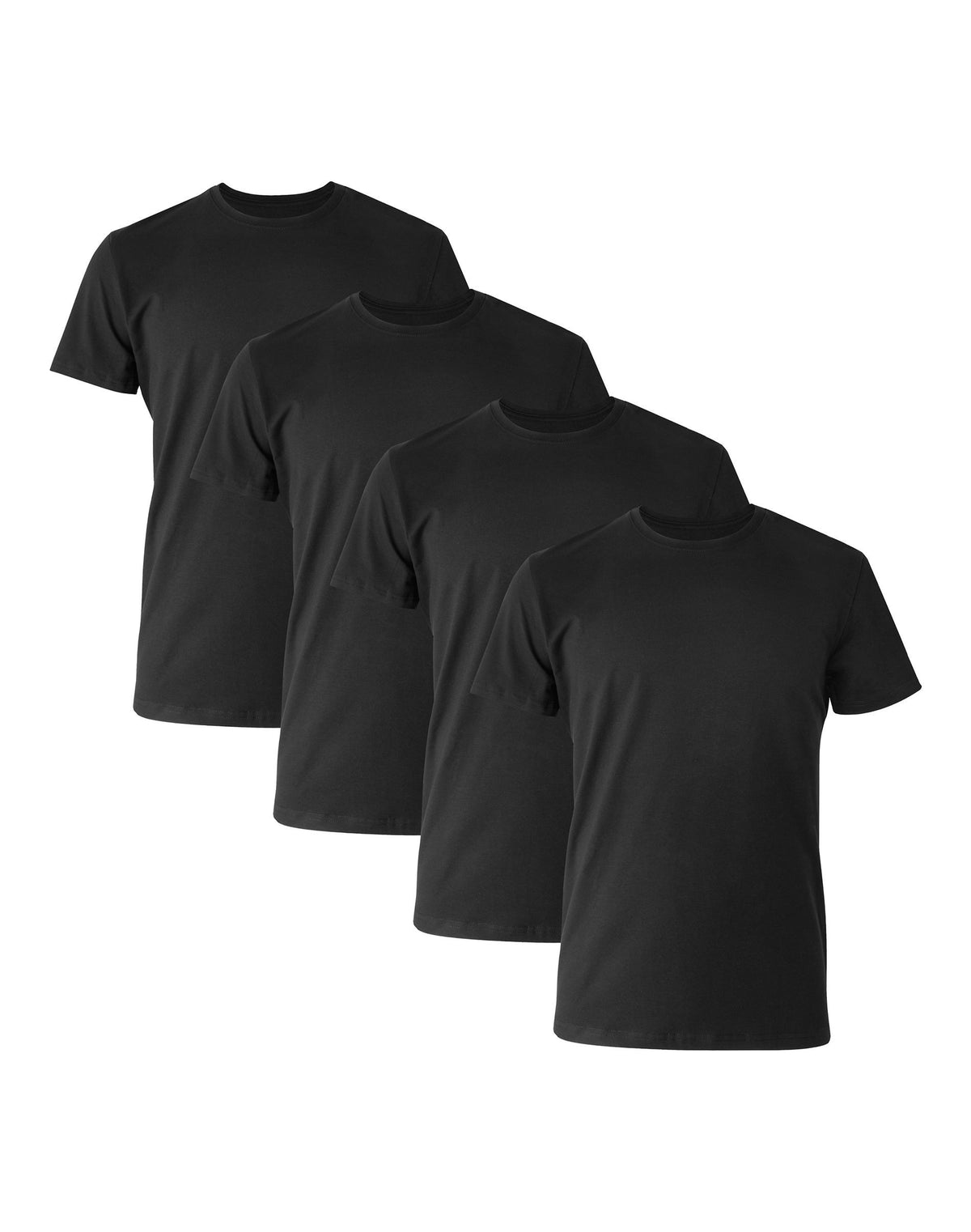 Hanes Men's Slim T-Shirt Undershirt Pack, 4-Pack, Moisture Wicking, Odor Control, Black/White