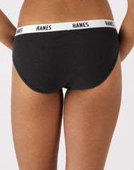 Hanes Soft & Breathable Women's Ribbed Cotton Bikini Underwear, 3-Pack