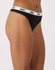 Hanes Soft & Breathable Women's Ribbed Cotton Thong Underwear, 3-Pack