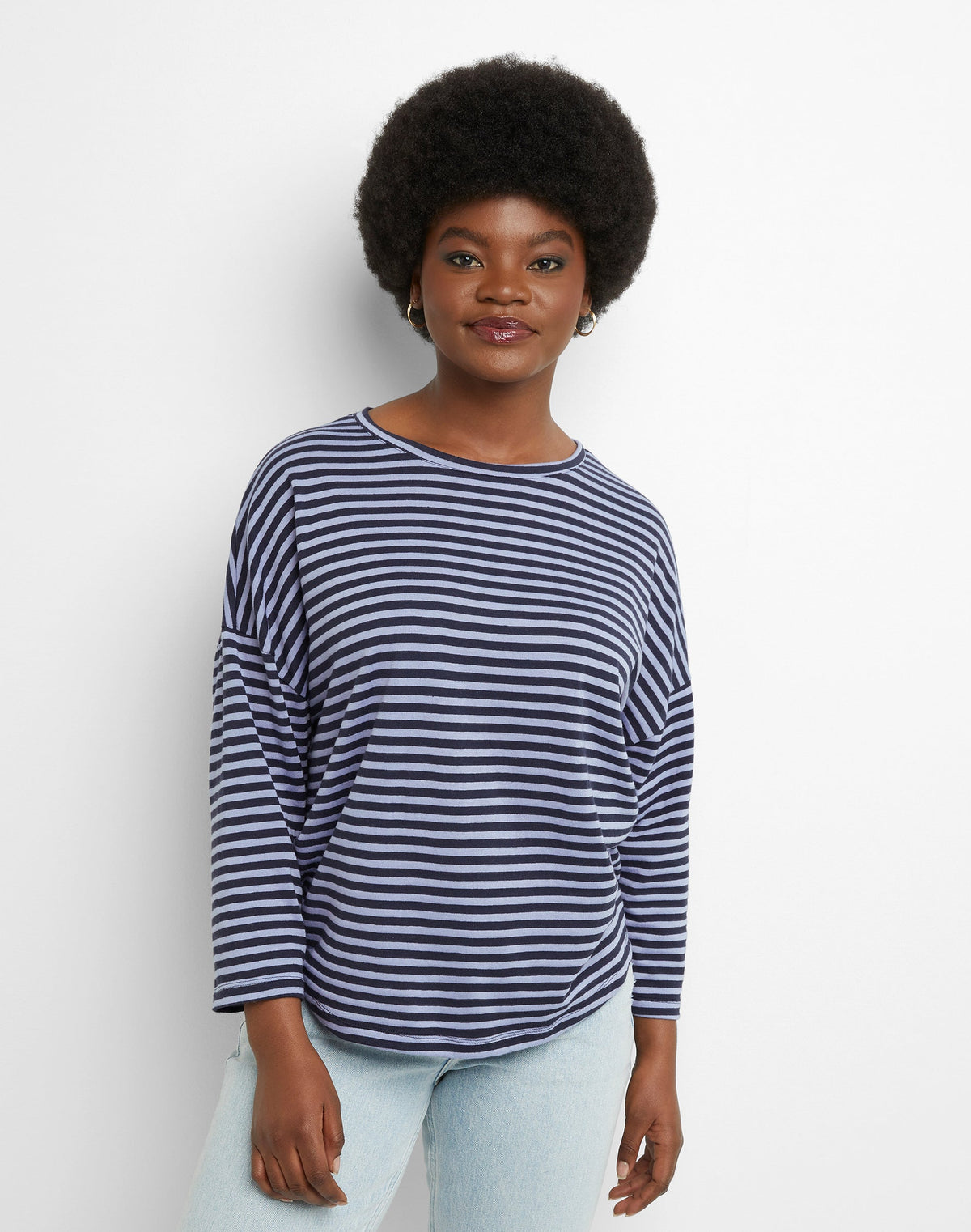 Hanes Essentials Women's Cotton T-Shirt, Three-Quarter Sleeve