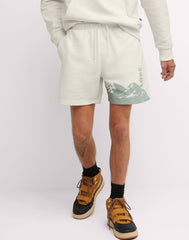 Hanes Explorer Unisex French Terry Shorts, Explore Mountains, 6"