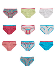 Hanes Girls' Cotton Hipster Underwear, Groovy Prints & Solids, 10-Pack