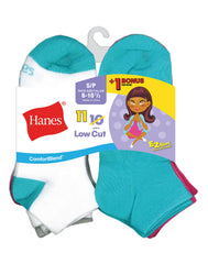 Hanes Girls' ComfortBlend EZ-Sort low cut Socks 11-Pack (Includes 1 Free Bonus Pair)