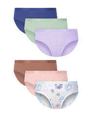 Hanes Originals SuperSoft Girls' Underwear Hipsters Pack, 6-Pack, Moisture Wicking