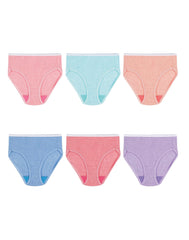 Hanes Girls' Ribbed Brief Underwear, 6-Pack