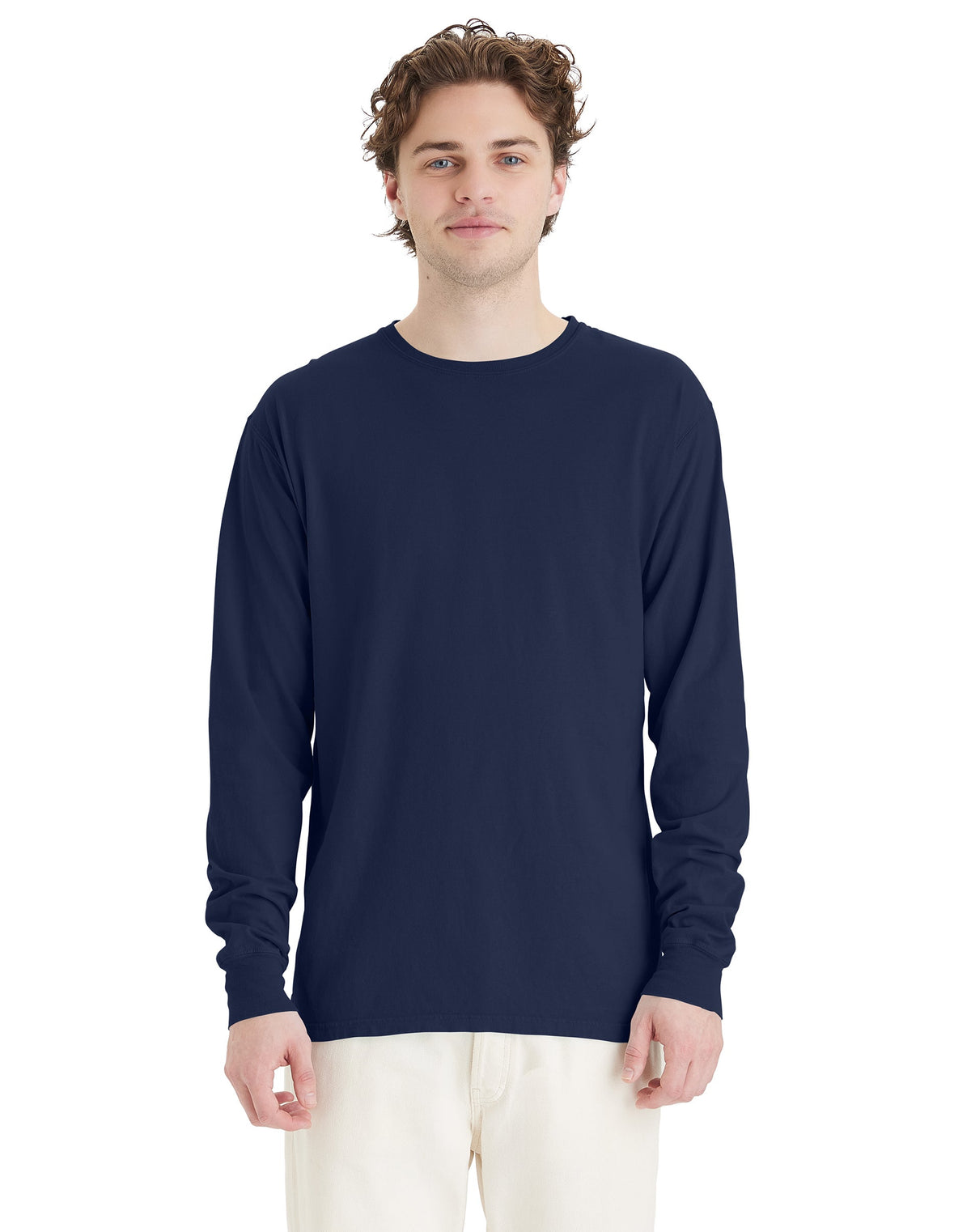 Hanes Unisex Garment Dyed Long Sleeve Cotton T-Shirt