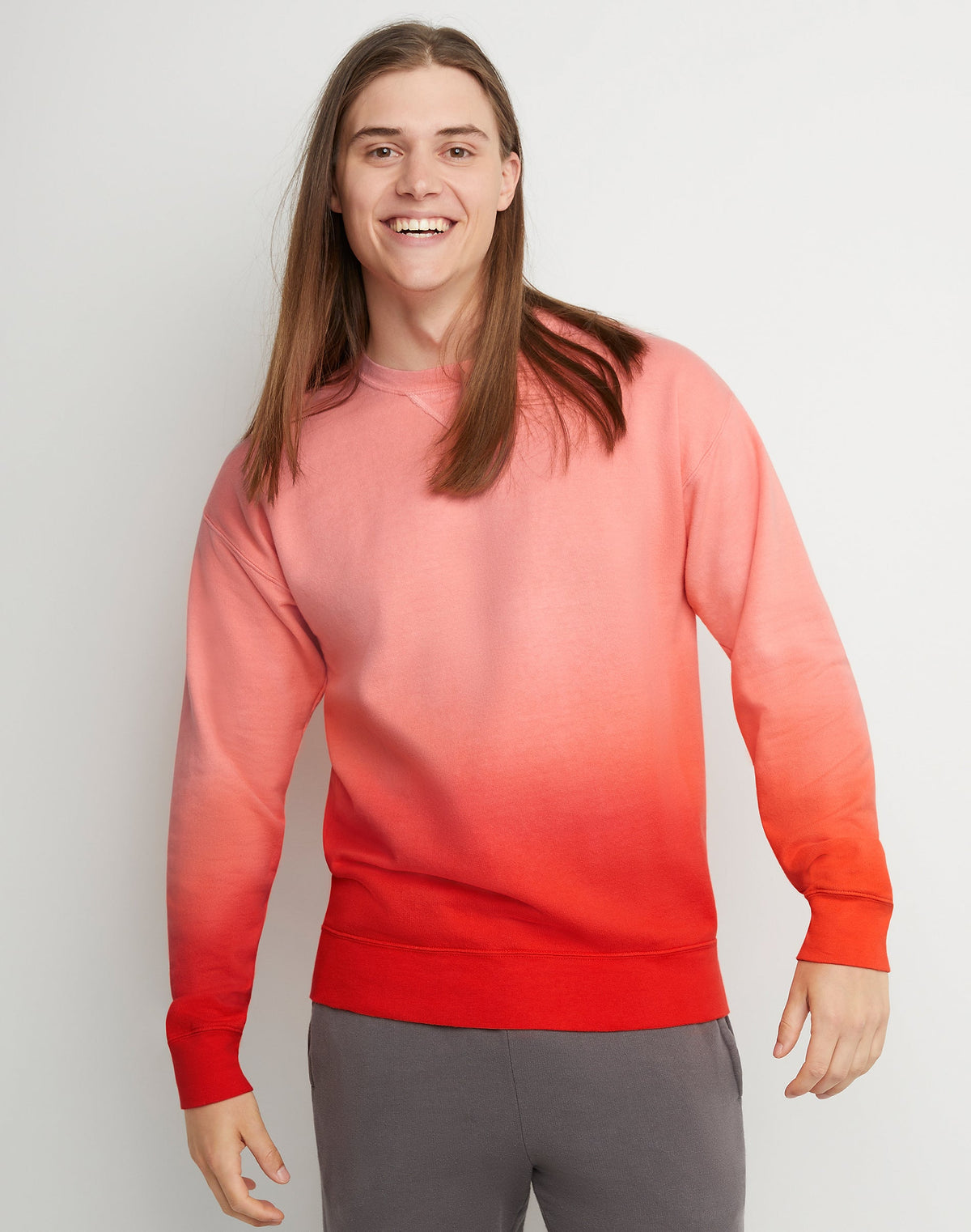 Hanes Men's Garment Dyed Ombre Sweatshirt