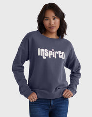 Hanes Women's Garment Dyed Fleece Crew Sweatshirt, Inspired With Flowers