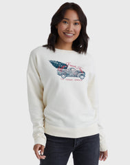 Hanes Women's Holiday Sweatshirt, Garment Dyed, Farm Fresh Trees