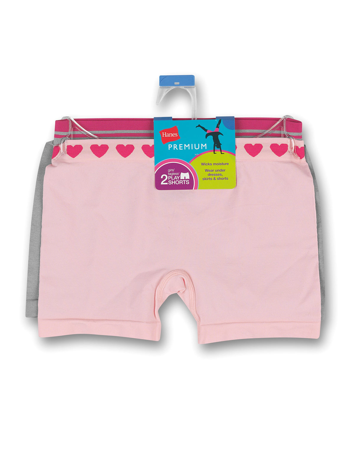 Hanes Premium Girls' Playshorts 2-Pack