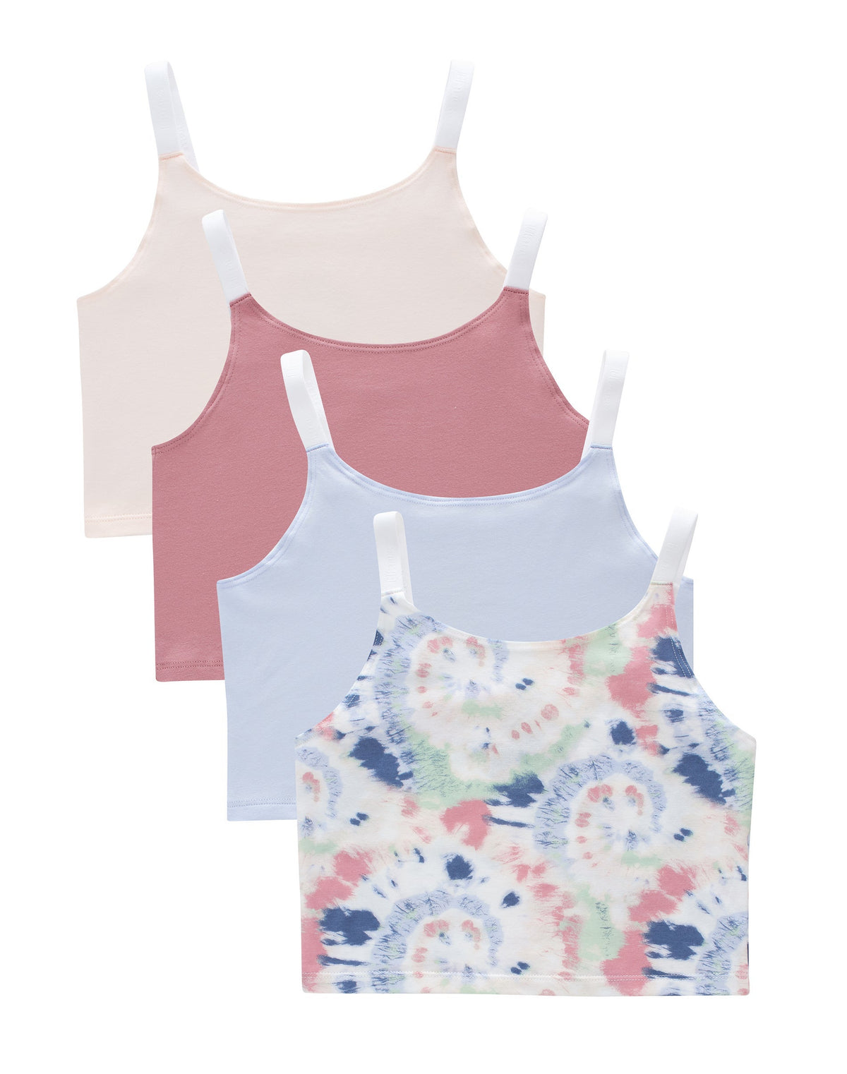 Hanes Originals Girls' Tween Underwear Crop Cami Pack, Fashion Assorted, 4-Pack