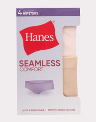 Hanes Girls' Tween Underwear Seamless Hipster Pack, Neutrals, 4-Pack