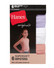 Hanes Originals SuperSoft Underwear Hipsters, 6-Pack, Moisture-Wicking