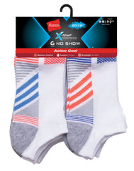 Hanes Boys' X-Temp Active Cool No Show 6-Pack