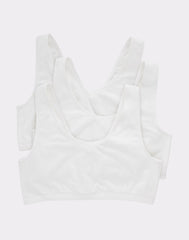 Hanes Women's Cotton Scoopneck Crop Sports Bralette, Low Impact, 3-Pack