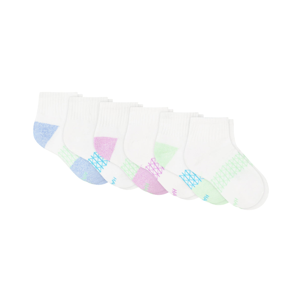 Hanes Absolute Active Ankle Socks Pack, 6-Pack, Heel-Shield Girls' School Socks