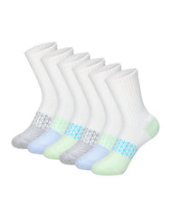 Hanes Absolute Active Girls' Crew Socks Pack, 6-Pack, Cushioned