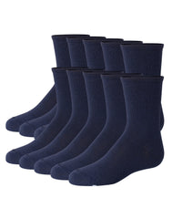 Hanes Girls' Uniform Crew Socks Pack, 10-Pack, Soft Feel, EZ Sort Matching, School Socks