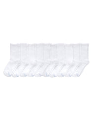 Hanes Girls' Uniform Crew Socks Pack, 10-Pack, Soft Feel, EZ Sort Matching, School Socks