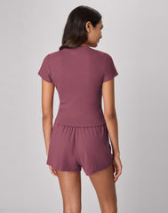 Hanes Originals SuperSoft Comfywear Women's Ribbed Babydoll Tee & Shorts Pajama Set - Soft Loungewear Set