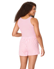 Hanes Originals Women's Comfywear Pajama Set, Sleep Top & Woven Shorts, Loungewear