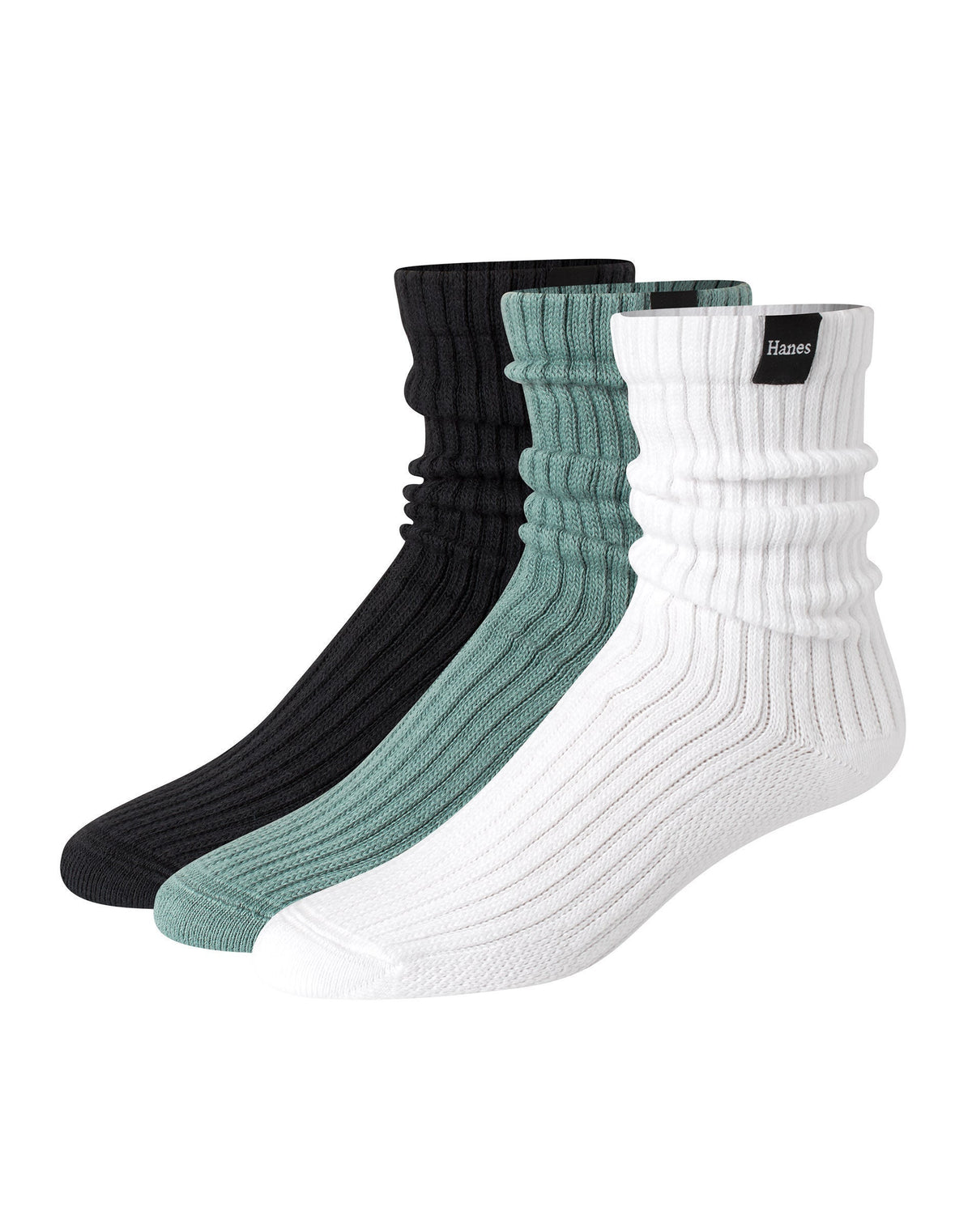 Hanes Originals Men's Crew Socks Pack, 3 Pairs, SuperSoft Slouch