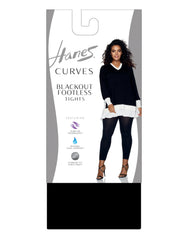 Hanes Curves Blackout Footless Tights (Plus Size)