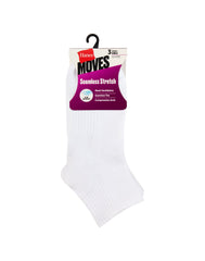 Hanes Moves Women's Seamless Stretch Ankle Socks, 3 Pairs
