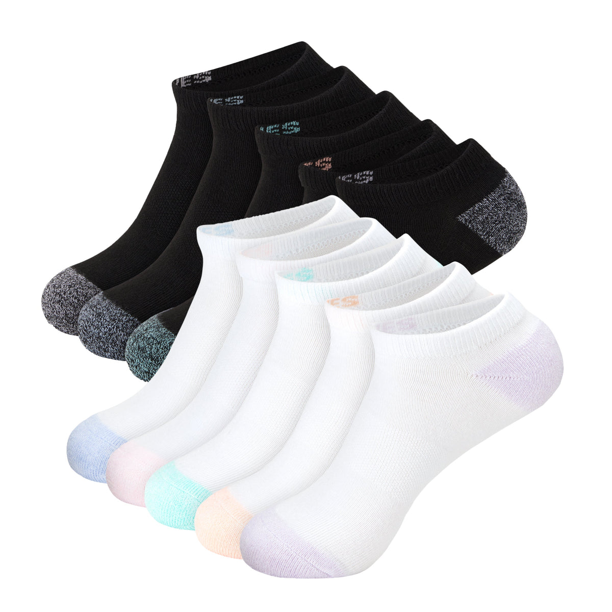 Hanes Moves Women's No Show Socks, X-Temp, Shoe Size 5-9, 10-Pairs
