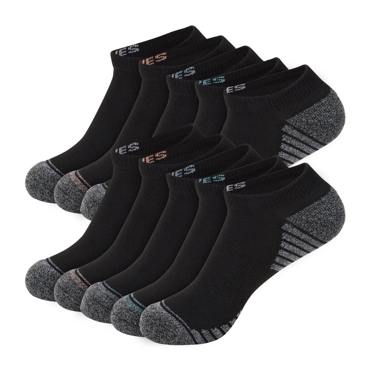 Hanes Moves X-Temp Women's No Show Socks, 10-Pairs, Shoe Sizes 8-12