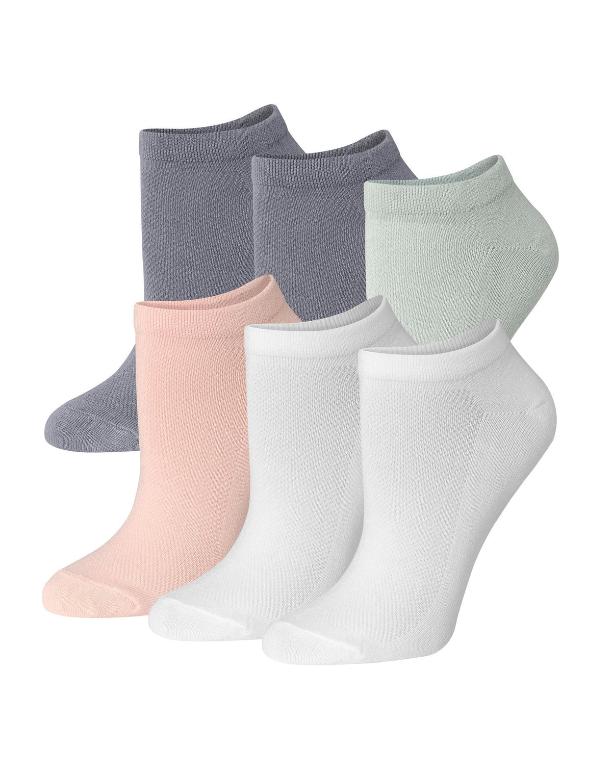 Hanes Originals Women's SuperSoft No Show Socks, Extended Sizes, 6-Pairs