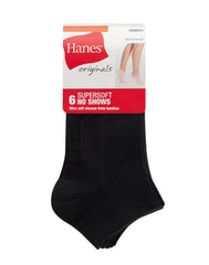 Hanes Originals Women's SuperSoft No Show Socks, 6-Pairs