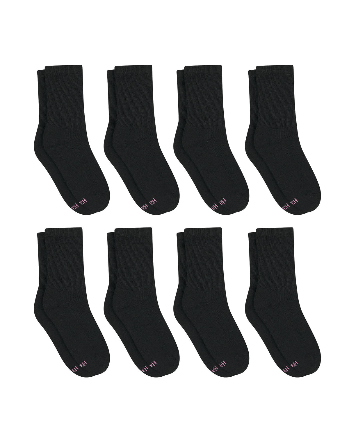 Hanes Ultimate Women's Crew Socks Pack, Cushioned, 8-Pairs