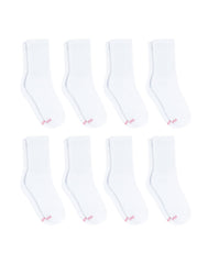 Hanes Ultimate Women's Crew Socks Pack, Cushioned, 8-Pairs