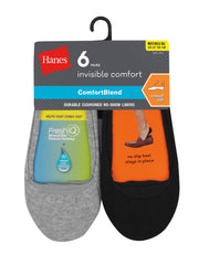 Hanes Men's ComfortBlend Big and Tall Cushioned No Show Liner Socks Casual Cut 6-Pack