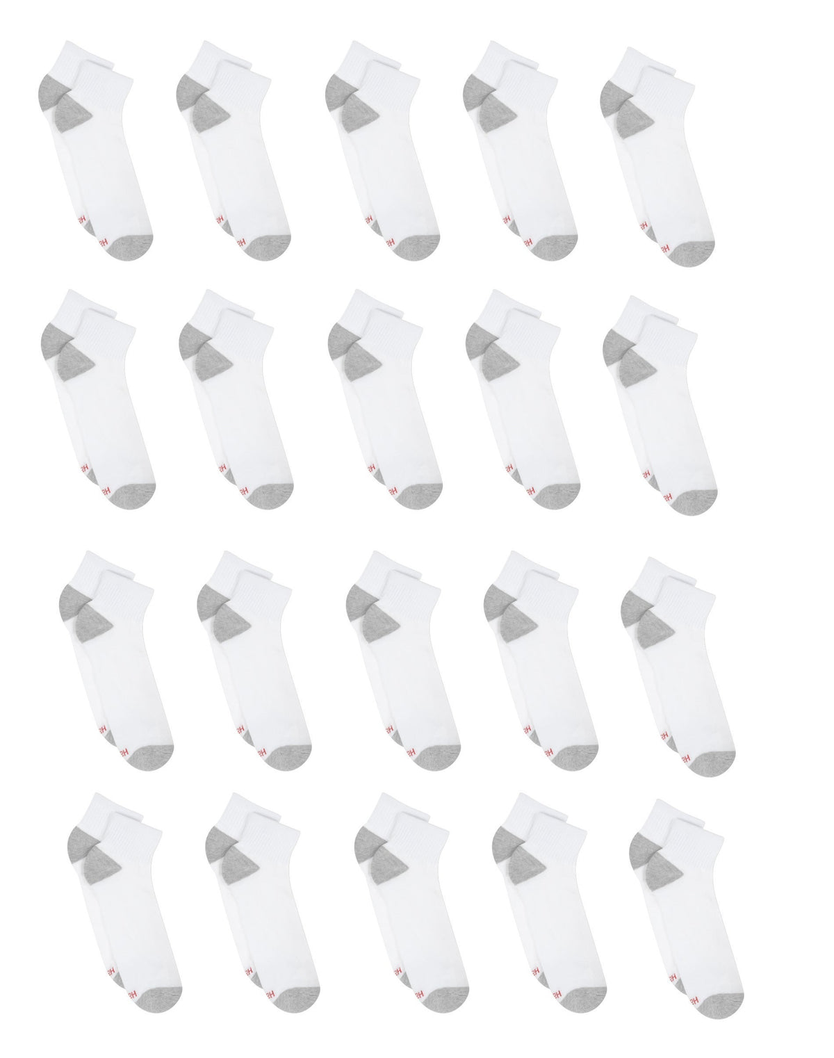Hanes Men's Cushioned Ankle Socks Pack, 20 Pairs, Moisture Wicking