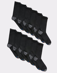 Hanes X-Temp Men's Lightweight Crew Socks, Shoe Sizes 6-12, 12-Pairs