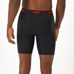 Hanes Moves Total Support Pouch Men's Long Leg Boxer Briefs, 3 Pairs, Moisture Wicking, X-Temp, 8"