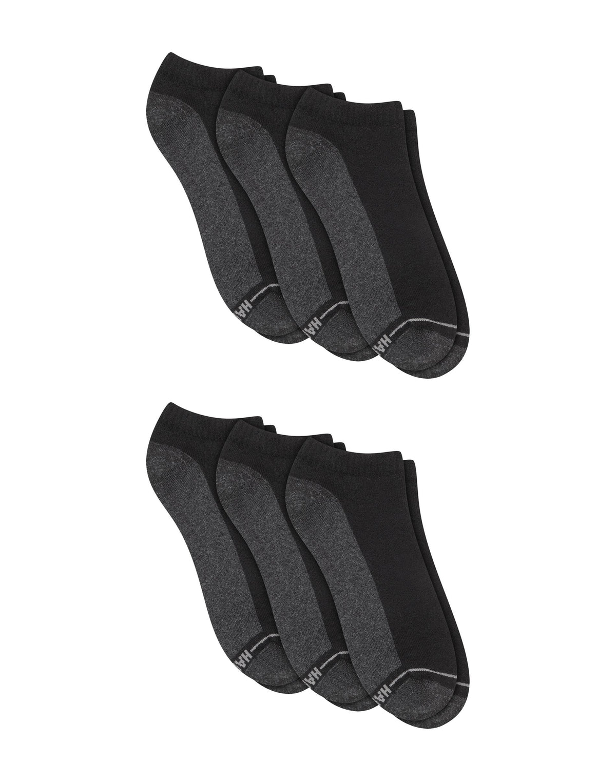 Hanes Double Tough Men's Low Cut Socks, Max Cushion, Shoe Sizes 12-14, 6-Pairs