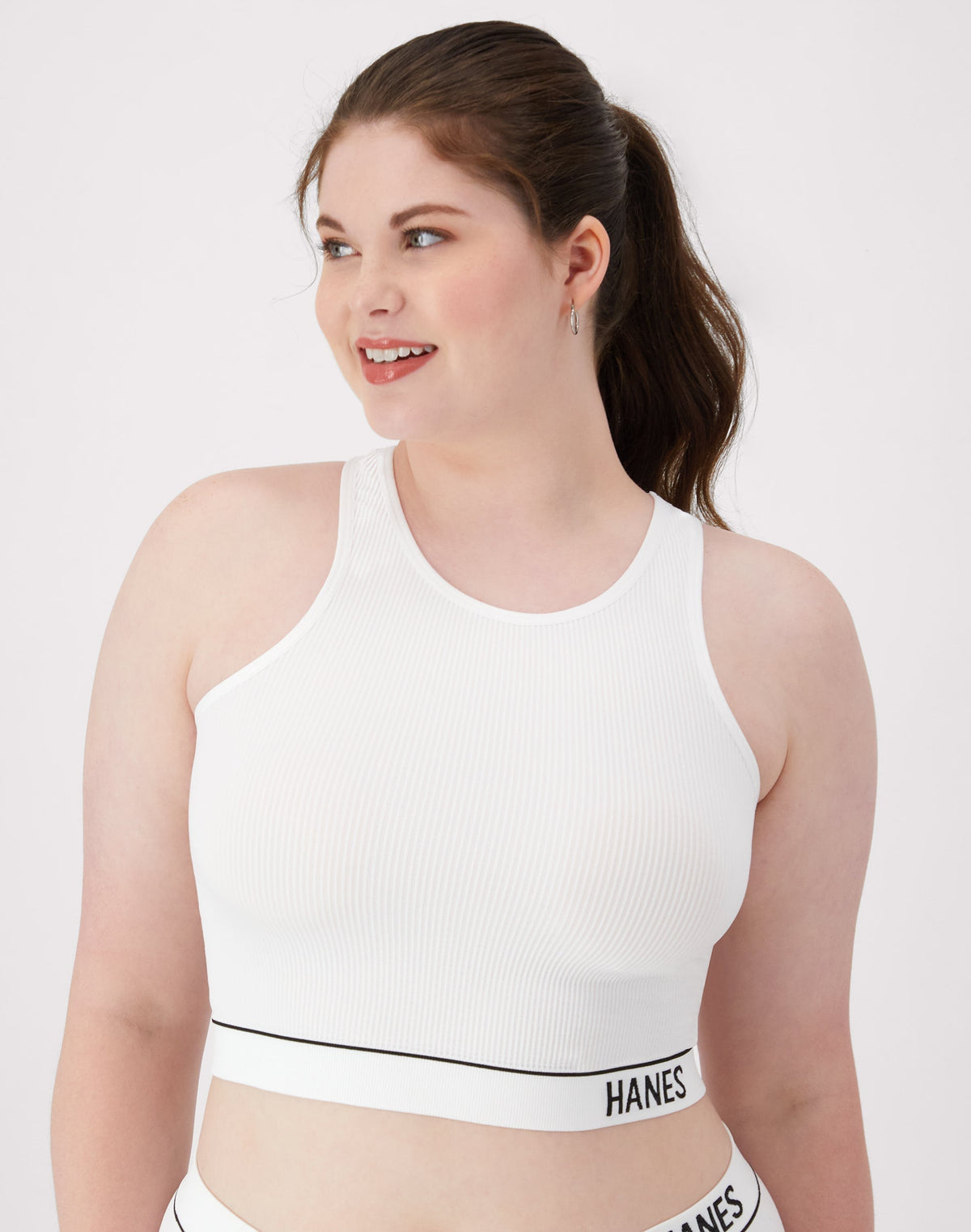 Hanes Originals Women's Seamless Rib Crop Bralette