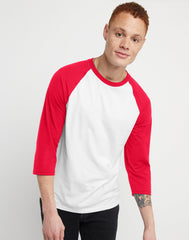 Hanes Originals Men's Cotton Baseball T-Shirt, 3/4 Sleeve