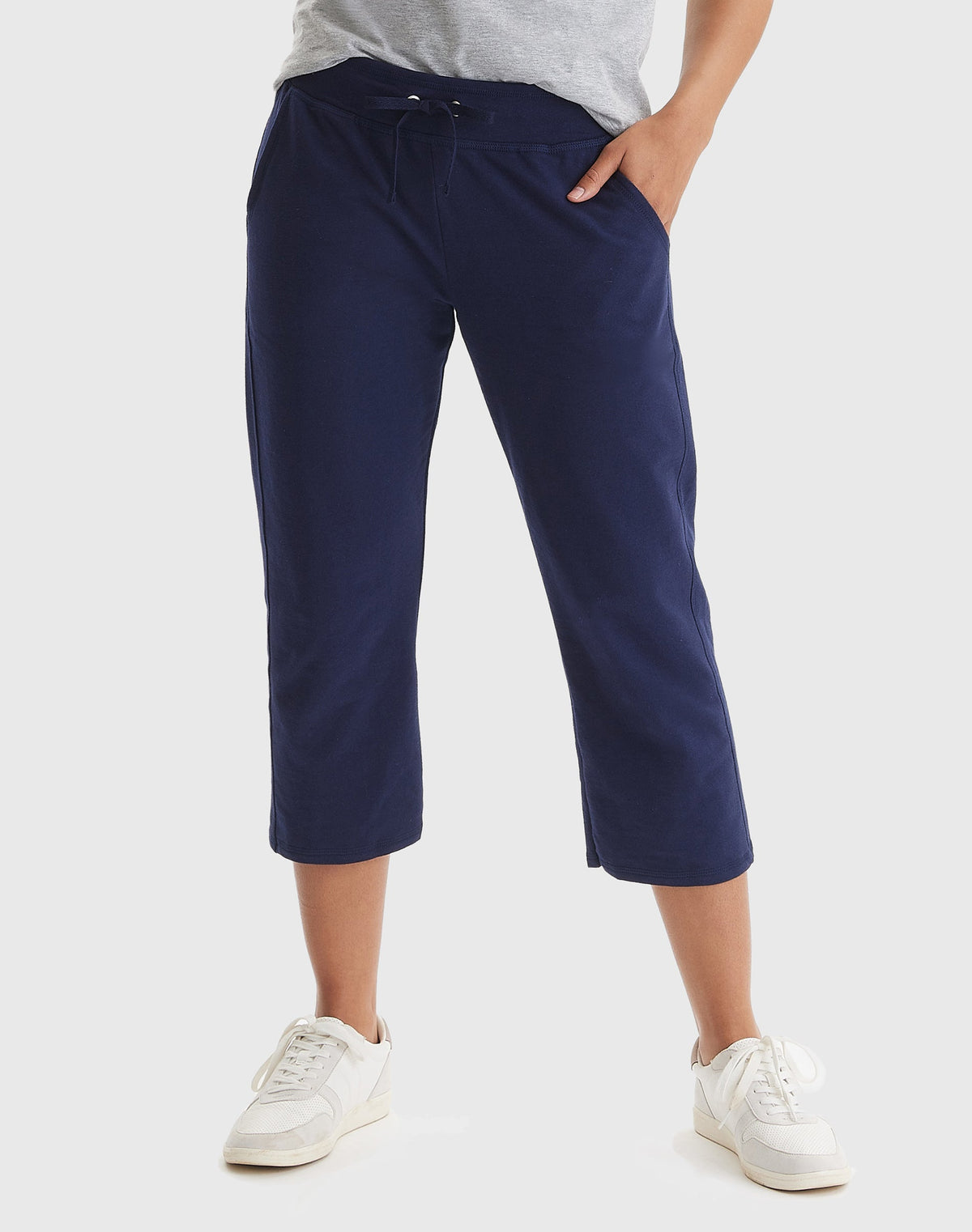 Hanes Women's French Terry Capri Pants with Pockets, 22"