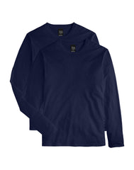 Hanes Perfect-T Men's Long Sleeve Cotton T-Shirt, Value 2-Pack