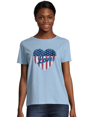 Hanes Women's Stars & Stripes Heart Graphic Tee