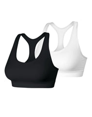 Hanes Sport Women's Racerback Sports Bra with Compression, 2-Pack