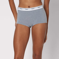 Hanes Originals Women's Boyshort Underwear, Breathable Stretch Cotton, Assorted, 4-Pack