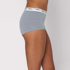 Hanes Originals Women's Boyshort Underwear, Breathable Stretch Cotton, Assorted, 4-Pack