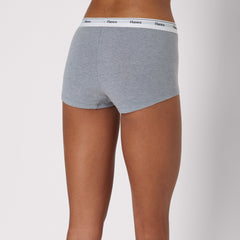 Hanes Originals Women's Boyshort Underwear, Breathable Stretch Cotton, Assorted, 4-Pack
