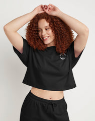 Hanes Originals Women's Graphic Cropped T-Shirt, Birth of a Legend